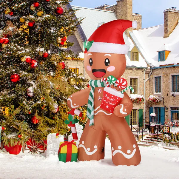 7.9ft LED Inflatable Gingerbread Man - Outdoor Yard Christmas Decoration - LumiqHome