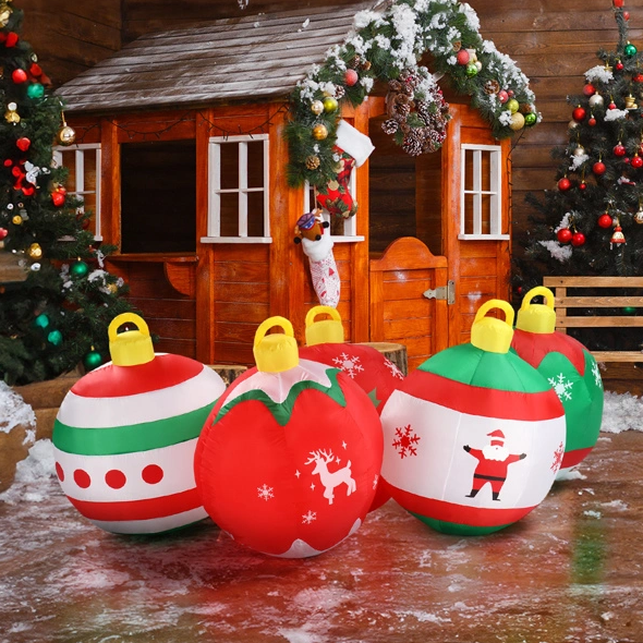 6.9ft LED Inflatable Five Christmas Balls - Outdoor Yard Decoration - LumiqHome