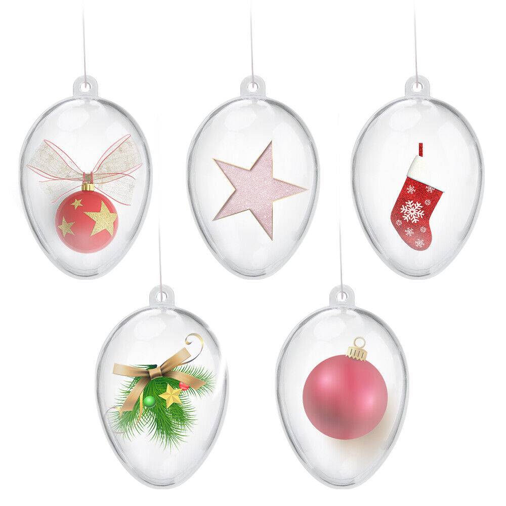 5 PCS Clear Plastic Christmas Balls Baubles Sphere Fill – LumiqHome