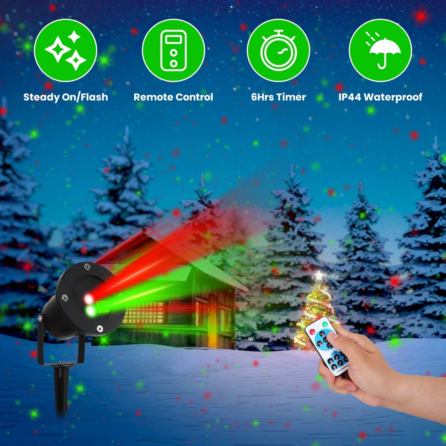 1Pc Outdoor Laser Projector Light Red And Green Project by LumiqHome – elegant holiday home décor in a cozy setting