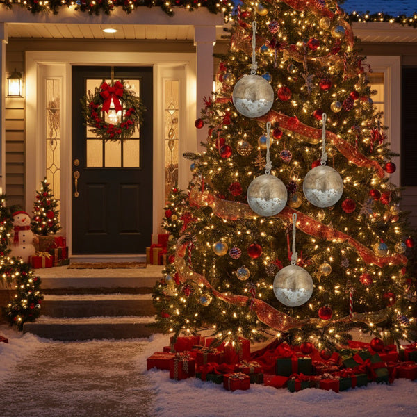 4PCS Set Christmas Hanging Ball Ornaments Wooden Tree D by LumiqHome – elegant holiday home décor in a cozy setting