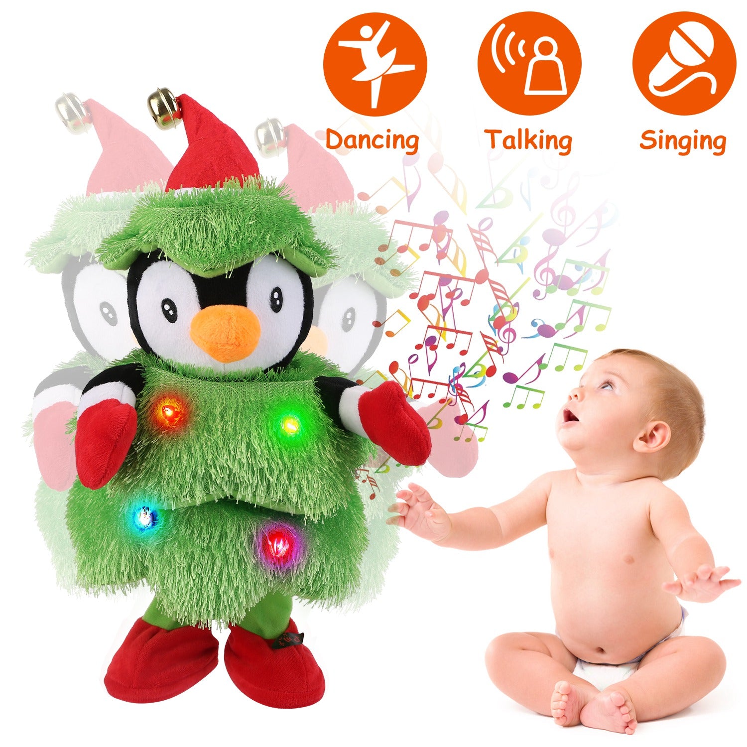1Pc Penguin Or Elk Or Snowman Electric Dancing Singing – LumiqHome