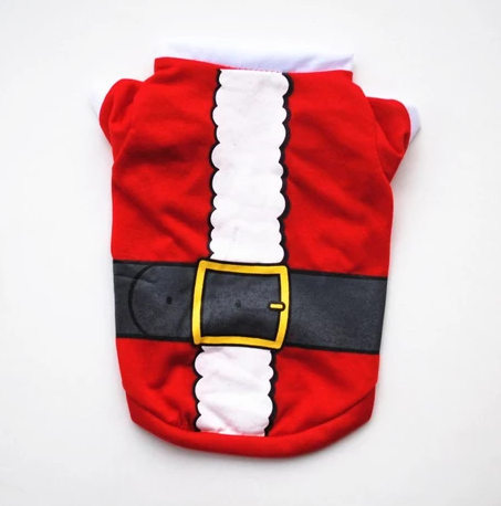 Dog Christmas costume sweatshirt Santa suit red side LumiqHome