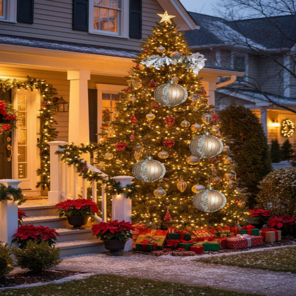 4PCS Set Christmas Glass Ball Ornaments Holiday Tree Ha – LumiqHome