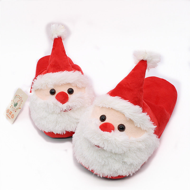 Santa Claus slippers plush toy white pair – cozy winter gift LumiqHome