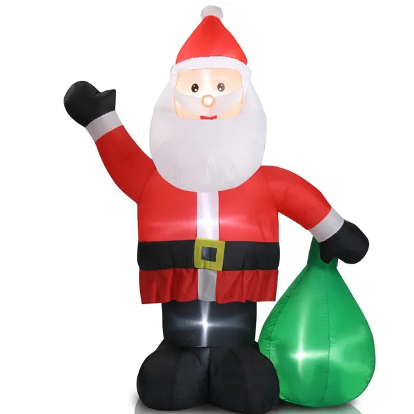 6ft LED Inflatable Santa Claus with Large Gift Bag - Outdoor Yard Decor - LumiqHome