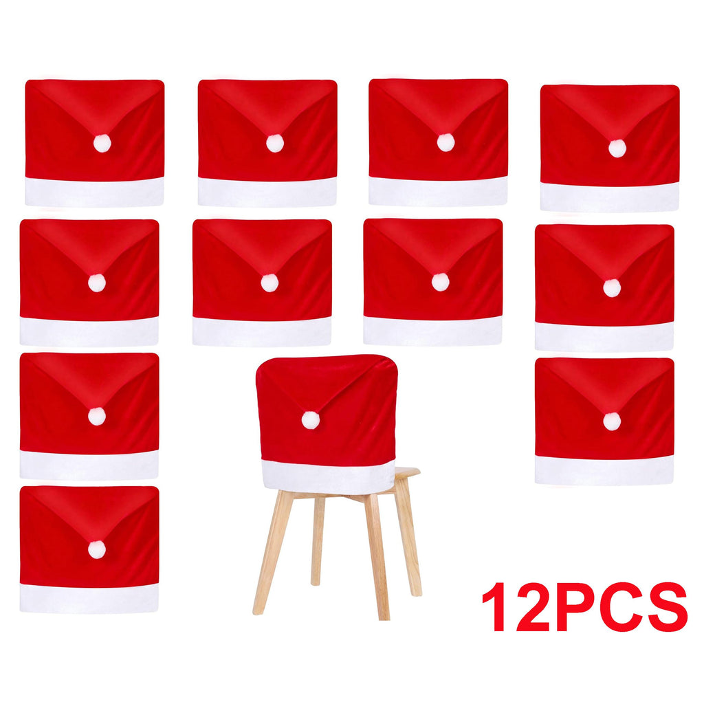 4pcs 12pcs Christmas Chair Covers Santa Hat Chair Cover – LumiqHome