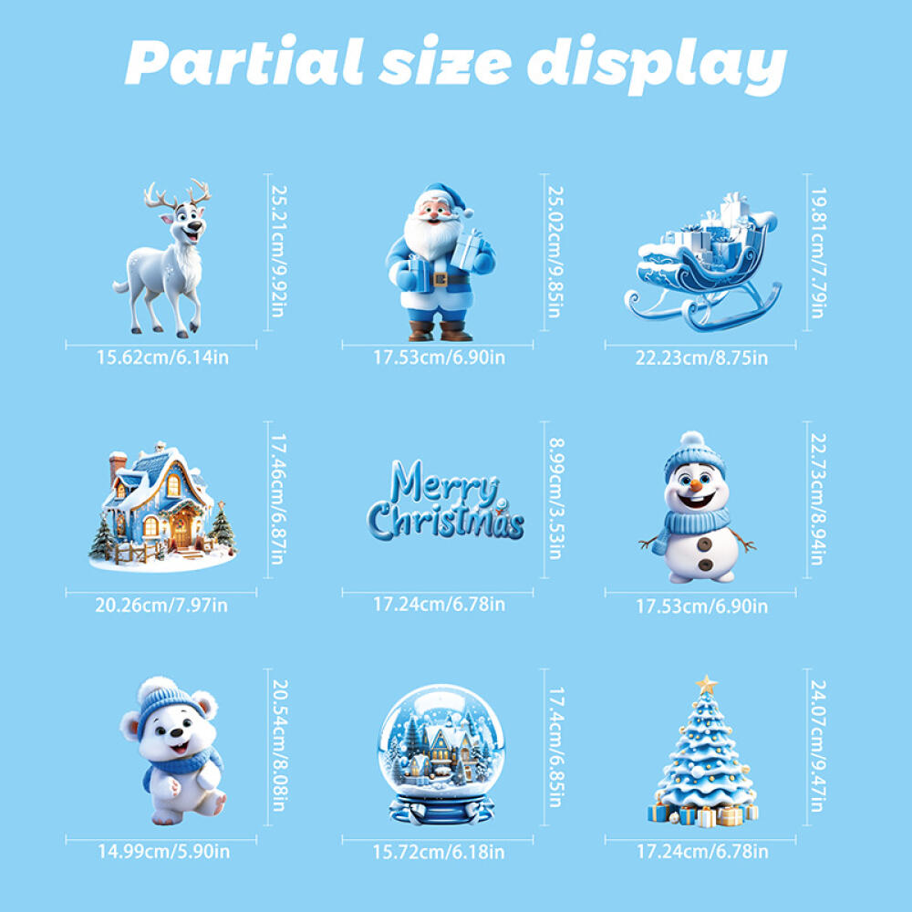 Christmas Snowflake Window Decals - 9 Sheets Blue Winter Stickers - LumiqHome