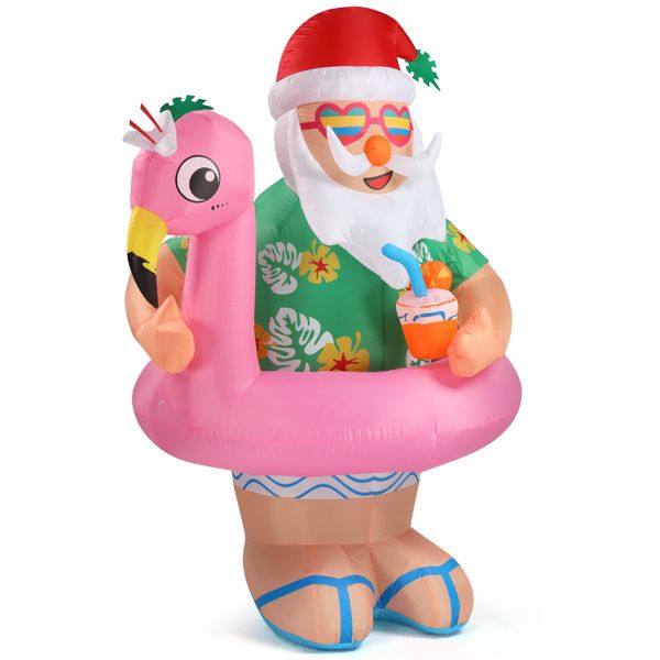 5.9ft LED Inflatable Hawaii Santa Claus - Outdoor Yard Christmas Decoration - LumiqHome