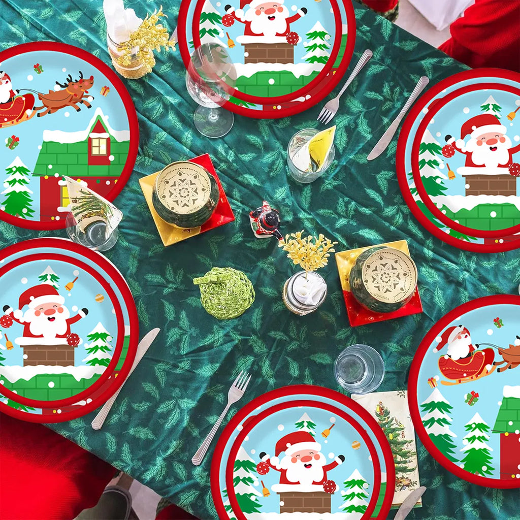 Christmas Party Tableware Set 30pcs – Paper Plates & Cups – LumiqHome
