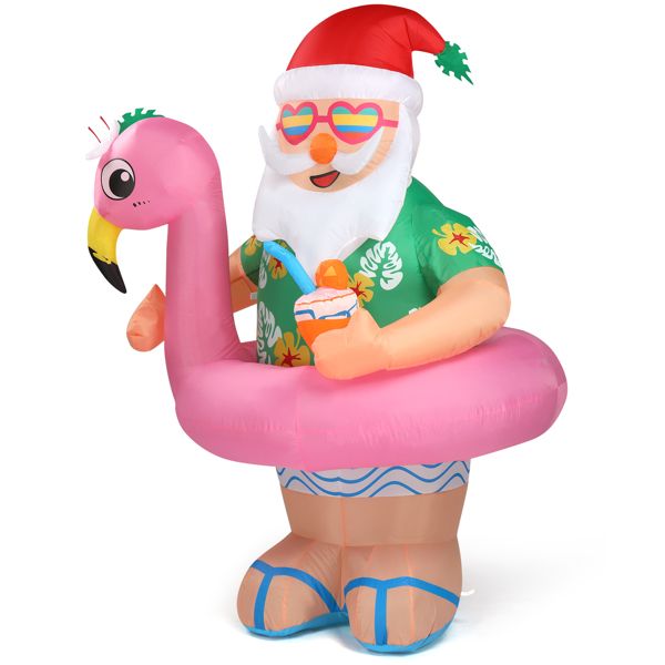 5.9ft LED Inflatable Hawaii Santa Claus - Outdoor Yard Christmas Decoration - LumiqHome