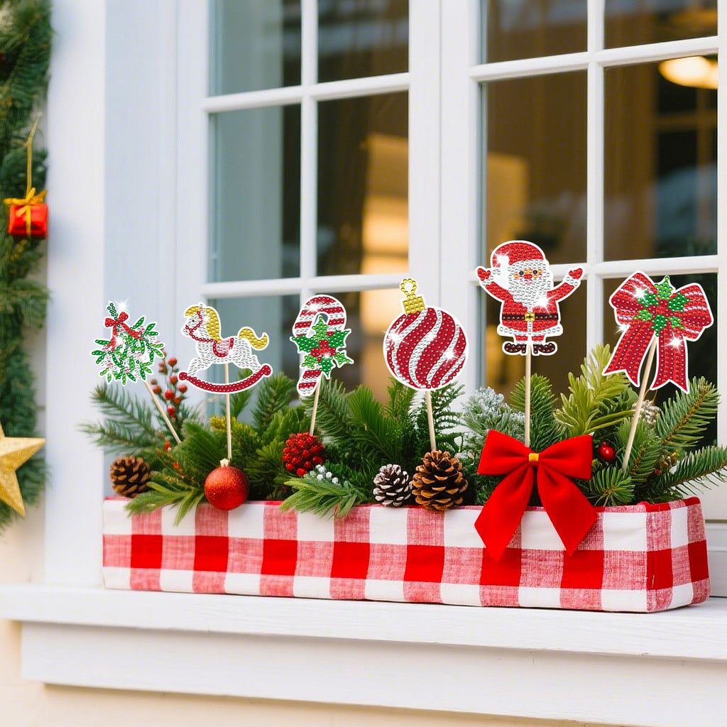 Christmas Rhinestone Painting Kits Set of 12 - DIY Festive Craft - LumiqHome