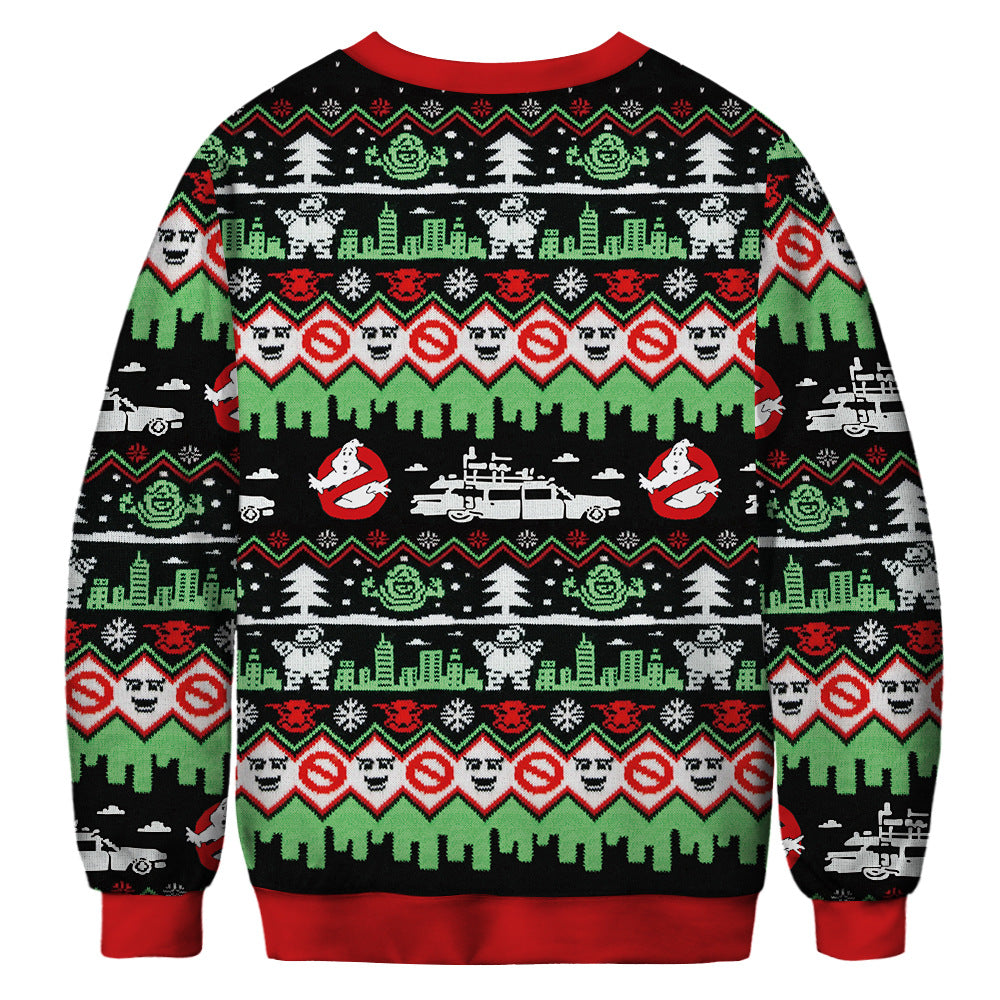 Christmas print sweater green close-up flat lay LumiqHome