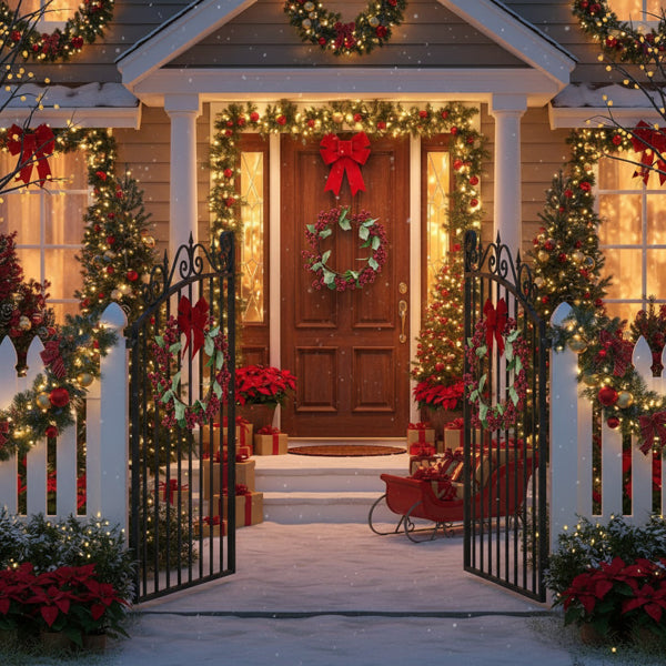 3PCS Set Christmas Door Wreath With Pine Cones & Greene – LumiqHome