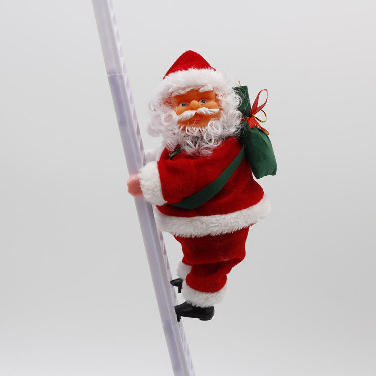 Electric Santa Claus climbing ladder on Christmas tree – LumiqHome holiday decor