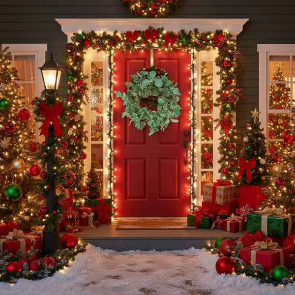 2PCS Set Christmas Wreath Eucalyptus Candle Rings 14.2i – LumiqHome