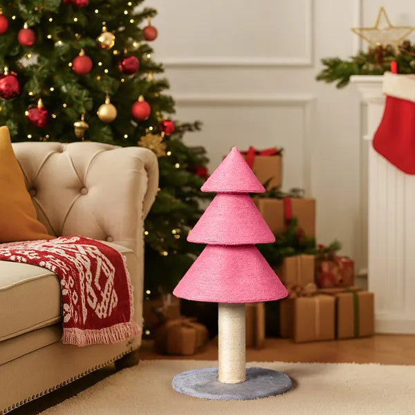31.5" Christmas Tree Cat Scratcher - Large Sisal Scratching Post Tower - LumiqHome