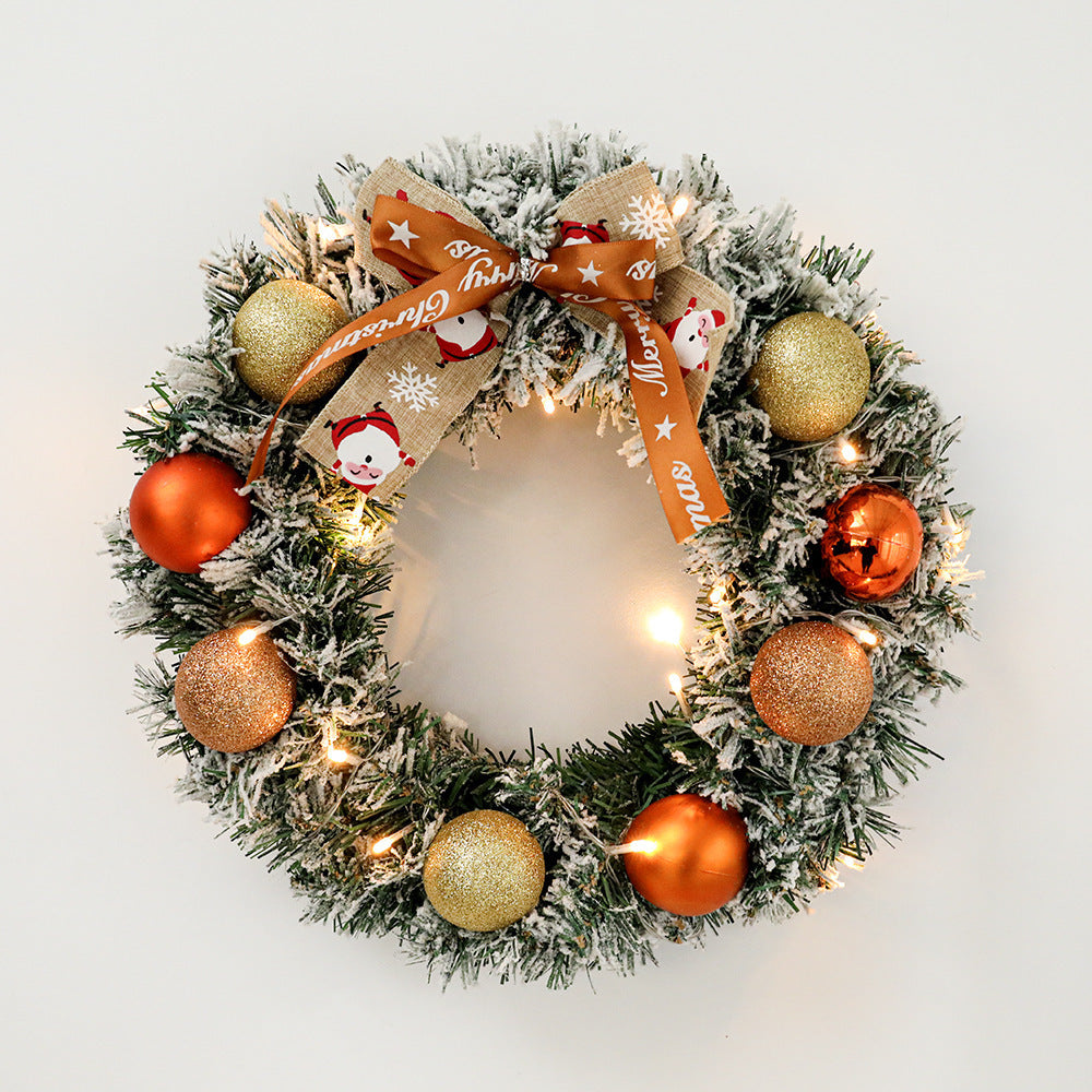60cm Christmas Wreath With Glitter Balls & LED Lights - – LumiqHome