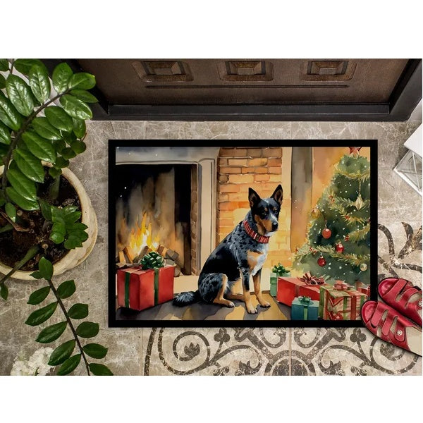 Australian Cattle Dog Cozy Christmas Doormat Front Door by LumiqHome – elegant holiday home décor in a cozy setting