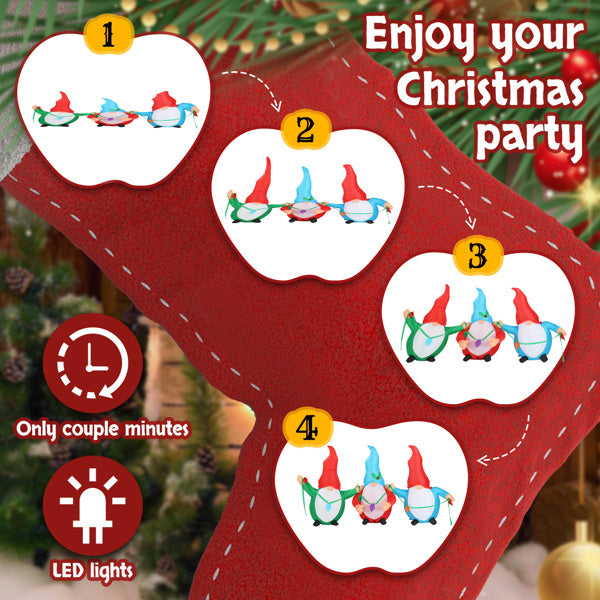 6.6ft LED Inflatable Three Christmas Gnomes Elves - Outdoor Yard Decor - LumiqHome