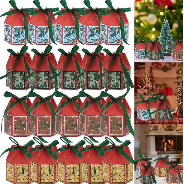 20 Pcs Christmas Candy Boxes With Ribbon Colorful Goodi – LumiqHome