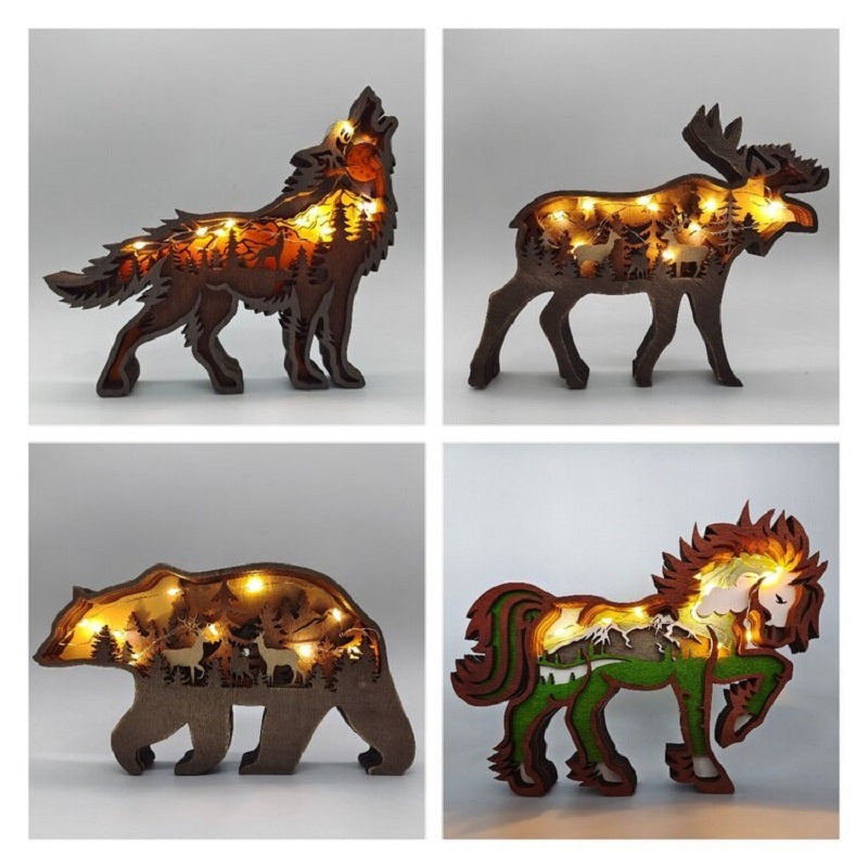 Christmas Decoration Wooden Animal Carving Handcraft Gi by LumiqHome – elegant holiday home décor in a cozy setting
