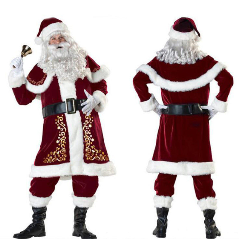 Santa couple costume Christmas dress red front view LumiqHome