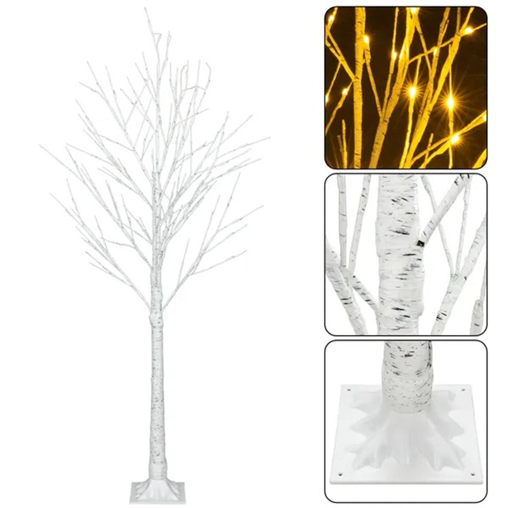 6ft LED Lighted Birch Tree - 96 Lights Indoor & Outdoor - LumiqHome