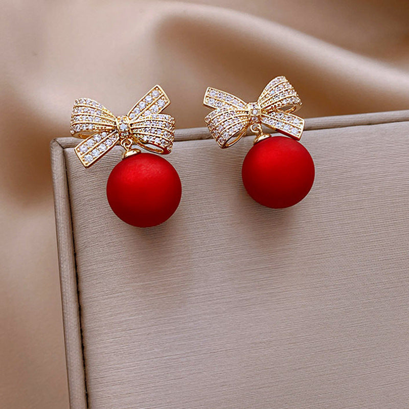 Christmas Women's Fashion Earrings by LumiqHome – elegant holiday home décor in a cozy setting