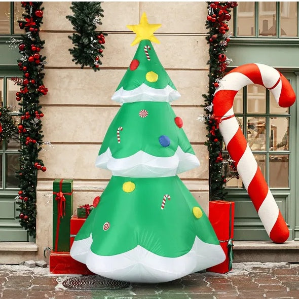 6.9 FT Lighted Christmas Inflatable Decoration, Inflata by LumiqHome – elegant led christmas décor in a cozy setting