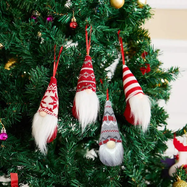 Handmade Swedish Christmas Gnome Ornaments Set of 8 - Scandinavian Plush - LumiqHome