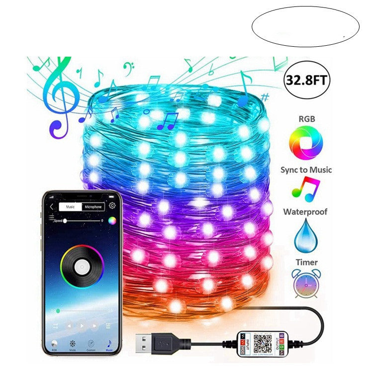 Bluetooth App-Controlled LED Copper Wire Light String – LumiqHome