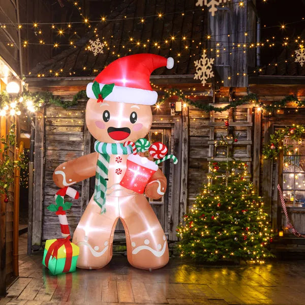 7.9ft LED Inflatable Gingerbread Man - Outdoor Yard Christmas Decoration - LumiqHome