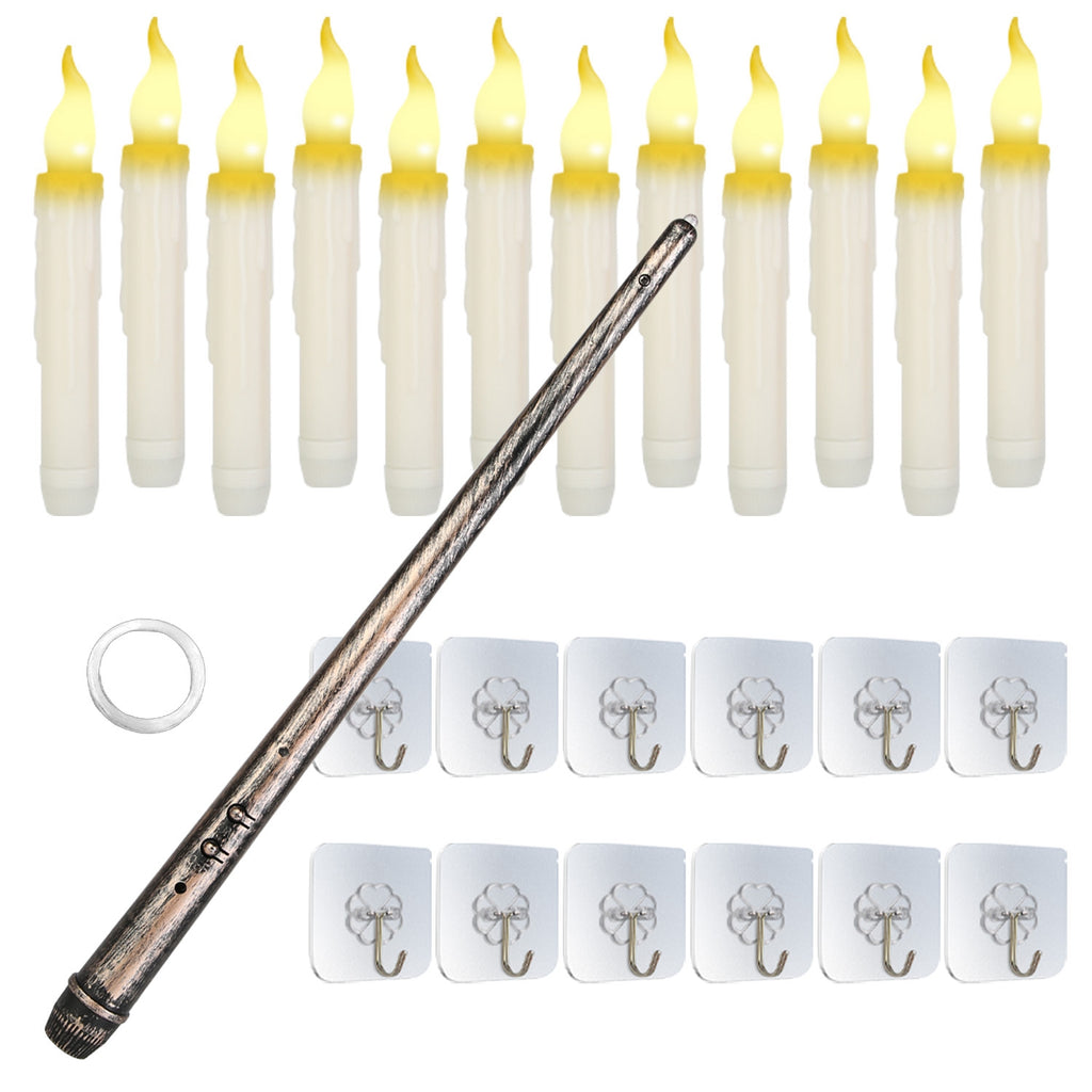 Flameless Floating Candles Set of 12 - LED Magic Hanging Candles with Remote - LumiqHome