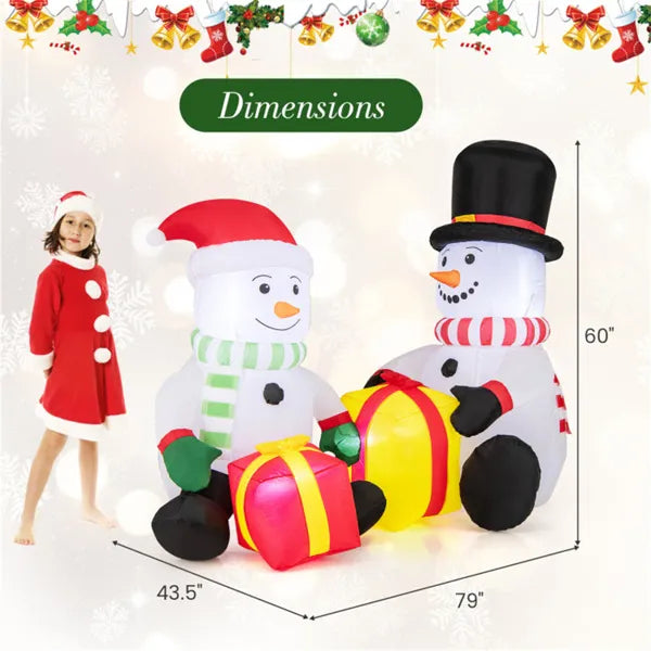 5 Feet Snowman Christmas Inflatables With Gift Boxes – LumiqHome
