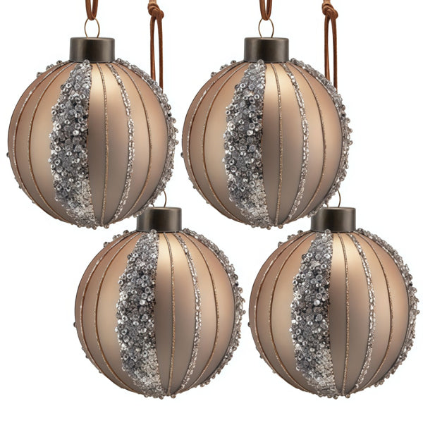 4PCS Set Christmas Glass Ball Ornaments Holiday Tree Ha – LumiqHome