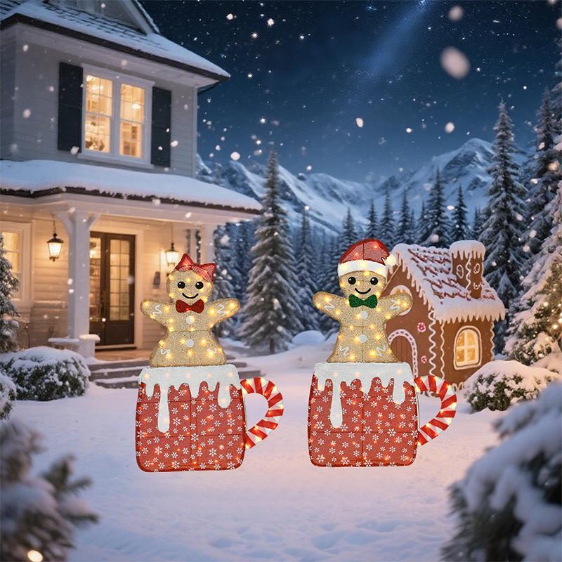 40-inch And 42-inch Gingerbread Man Shaped Decorative L by LumiqHome – elegant led christmas décor in a cozy setting
