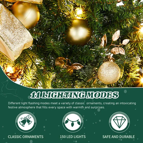 60in Pre-lit Christmas Wreath, Lighted Artificial Xmas by LumiqHome – elegant led christmas décor in a cozy setting