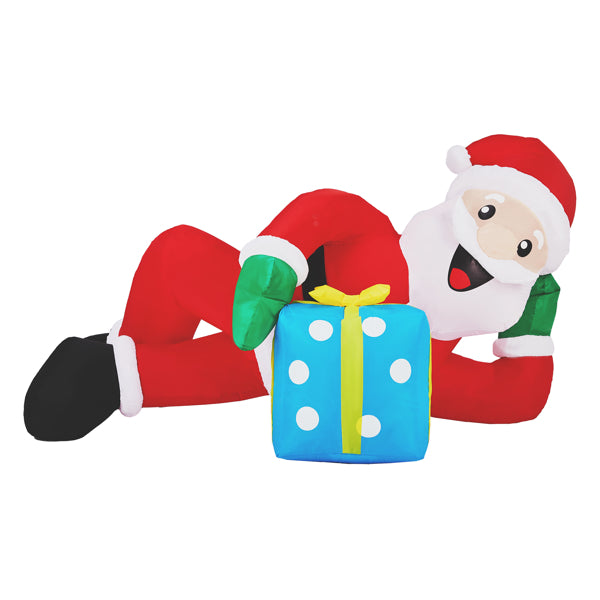 7ft LED Inflatable Santa Lying on Floor - Funny Outdoor Yard Christmas Decor - LumiqHome