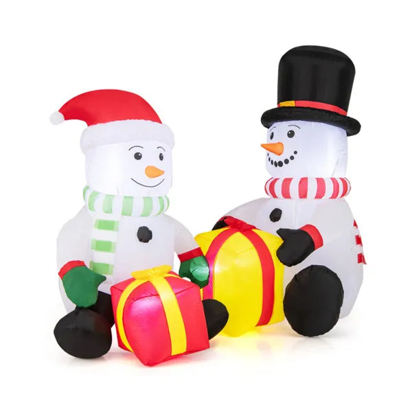 5 Feet Snowman Christmas Inflatables With Gift Boxes – LumiqHome