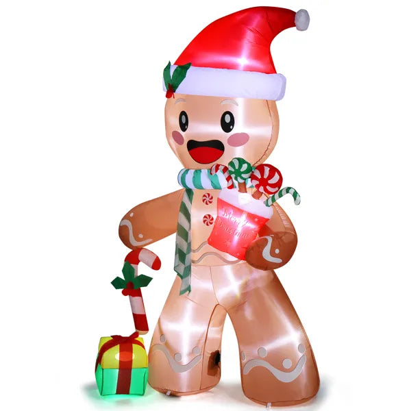 7.9ft LED Inflatable Gingerbread Man - Outdoor Yard Christmas Decoration - LumiqHome