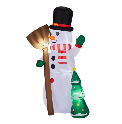 6.2ft LED Inflatable Snowman Holding Broom - Outdoor Yard Christmas Decoration - LumiqHome