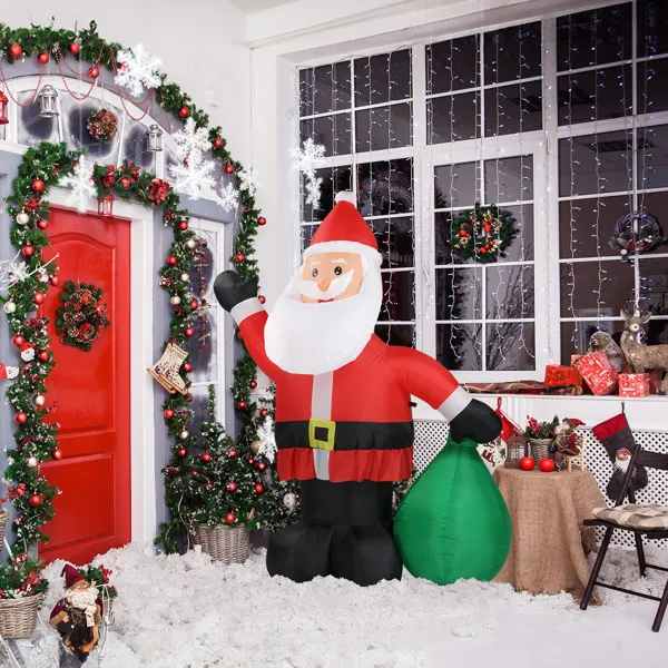 6ft LED Inflatable Santa Claus with Large Gift Bag - Outdoor Yard Decor - LumiqHome