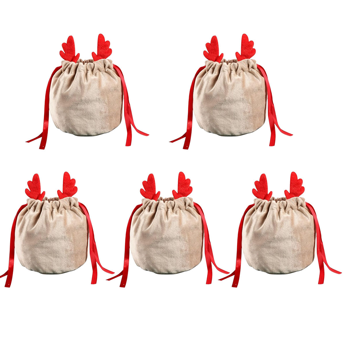 5 Pcs Christmas Velvet Drawstring Candy Gift Bags With – LumiqHome