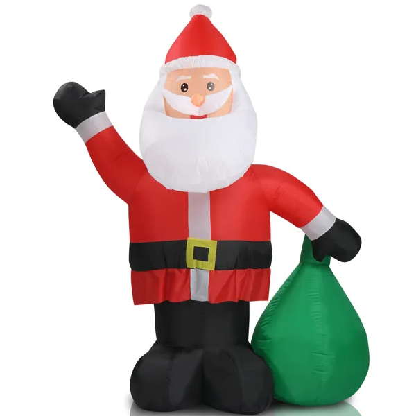 6ft LED Inflatable Santa Claus with Large Gift Bag - Outdoor Yard Decor - LumiqHome