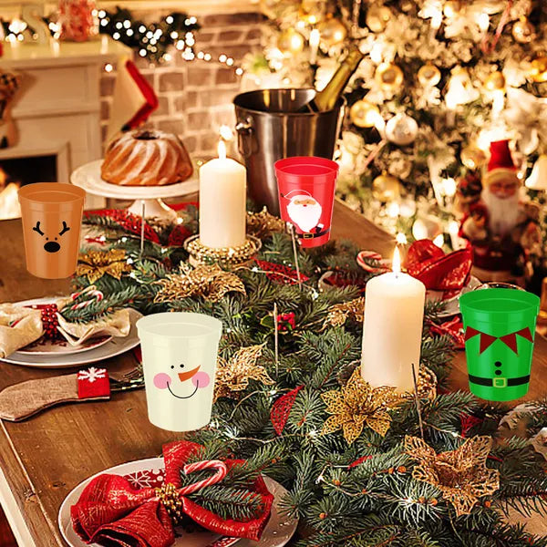 Christmas Drink Cups Set of 12 - 4 Festive Patterns - LumiqHome