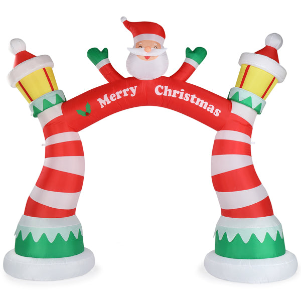 8.9ft Christmas Inflatable Arch with 7 LED Lights & Drawstring Pockets - LumiqHome
