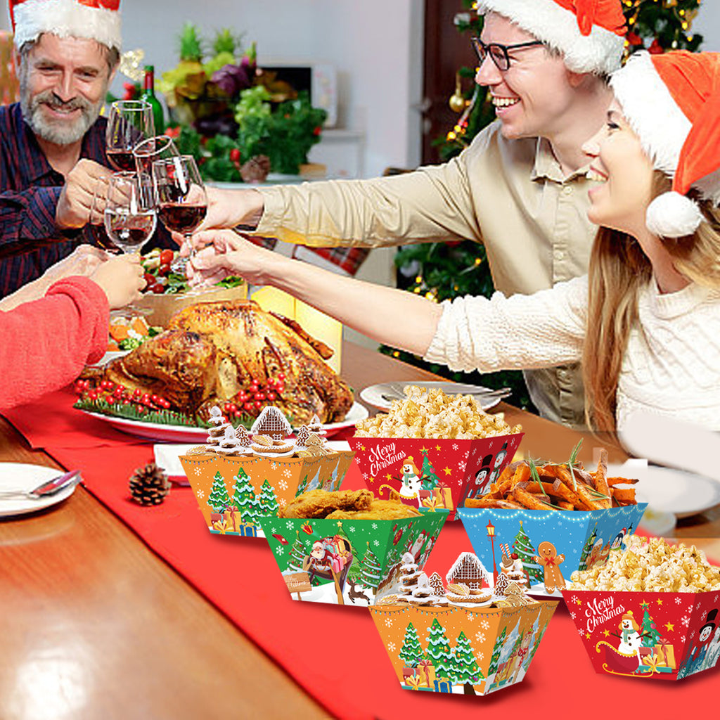 12Pcs Christmas Paper Food Tray by LumiqHome – elegant holiday home décor in a cozy setting