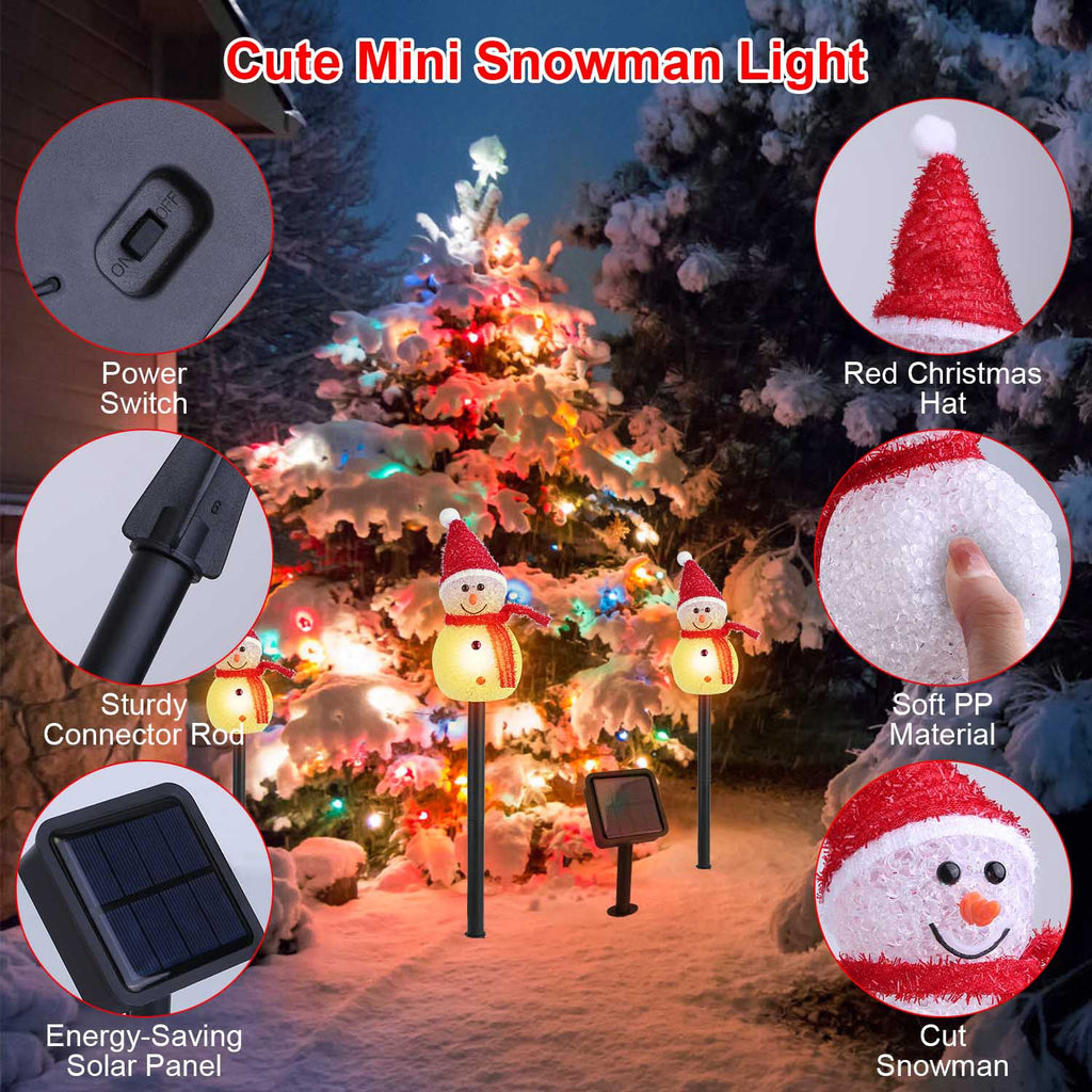 1Pc Solar Powered Lamp 3 Snowmen Outdoor Decorative Chr – LumiqHome