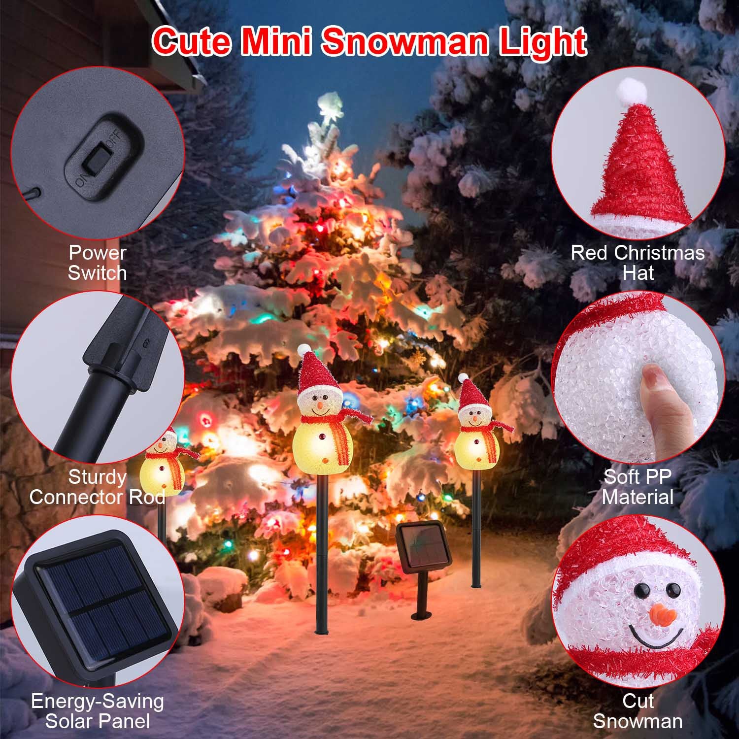 1Pc Solar Powered Lamp 3 Snowmen Outdoor Decorative Chr – LumiqHome